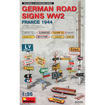 GERMAN ROAD SIGNS WW2 (FRANCE 1944) - 1/35 SCALE - MINIART